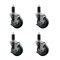 Service Caster 4'' SS Thermoplastic Rubber Swivel 1-1/4'' Expanding Stem Caster Set with Brake, 4PK SCC-SSEX20S414-TPRB-TLB-114-4 - alternate 1